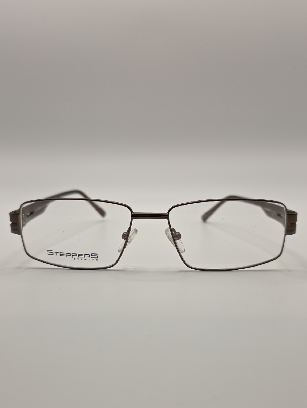Steppers Non-prescription Men's Brown Rectangular Frame Glasses